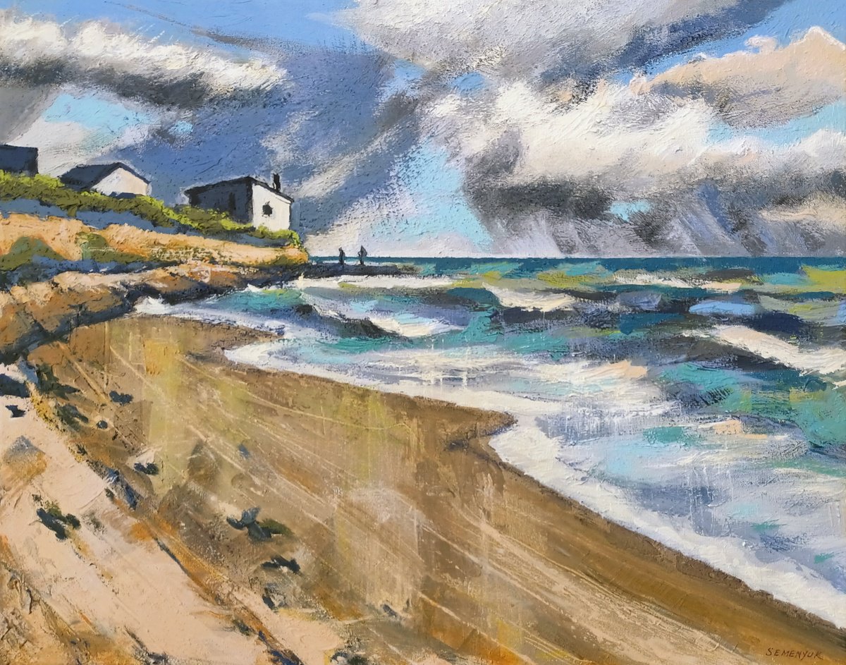 Impressionistic Landscape Acrylic Painting By Evgen Semenyuk, 20 X 16, Weather Report, Original Artwork