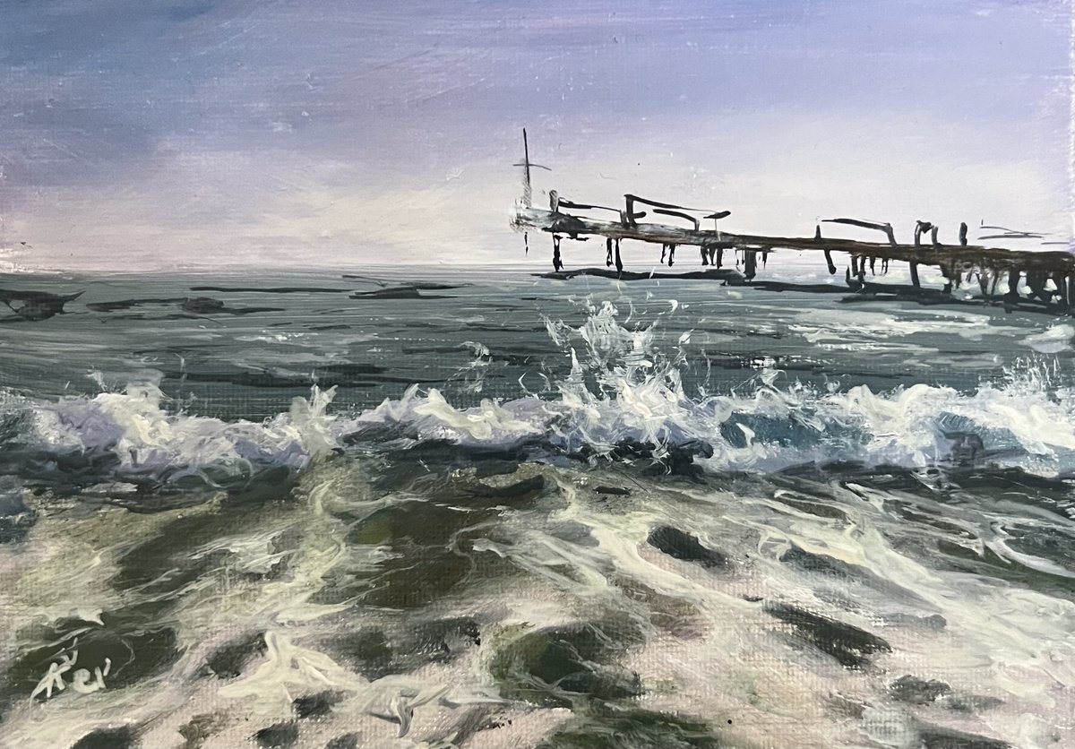 By the Old Pier I, seascape by Alesia Yeremeyeva