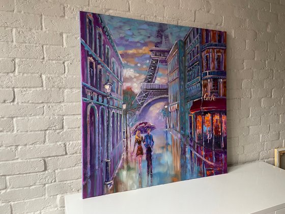 WALKING IN PARIS (90X90CM)