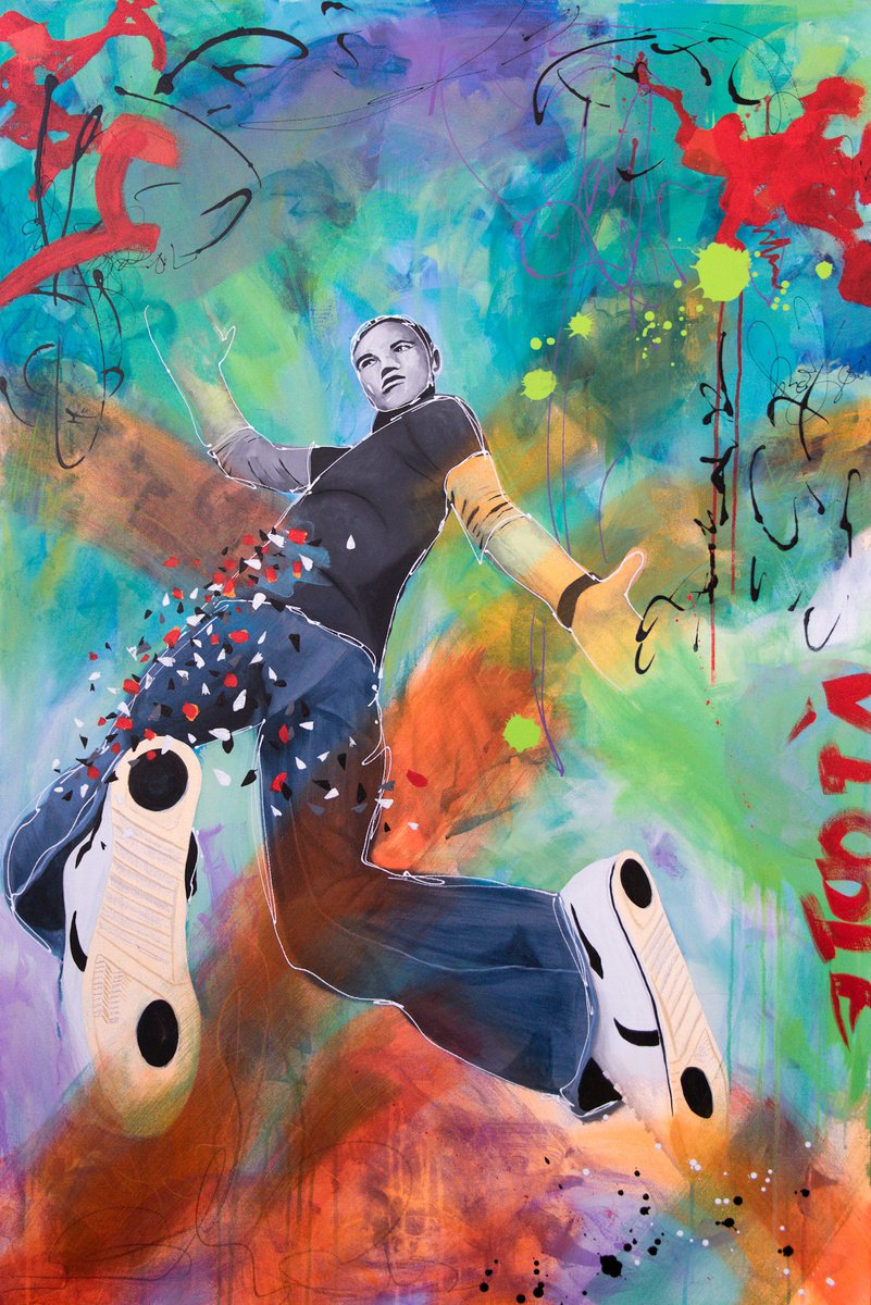 A toute allure - Large street art style painting - Ready to hang by Chantal Proulx