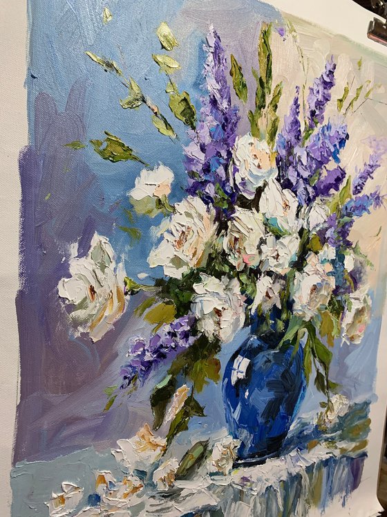 Cobalt Vase, Bouquet.