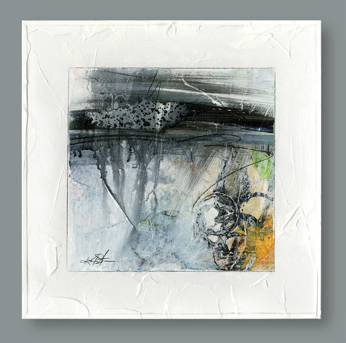 Abstract Painting By Kathy Morton Stanion, 13 X 13", Journey Into Silence, Original Artwork