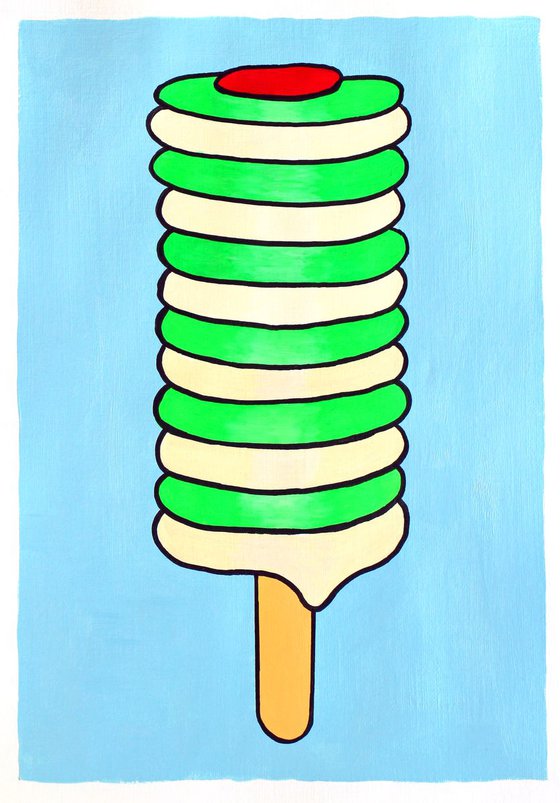 Twister Lolly - Pop Art Painting On A4 Paper (Unframed)