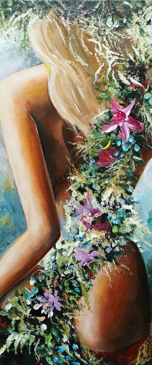 Girl in flowers by Tatajana Obuhova
