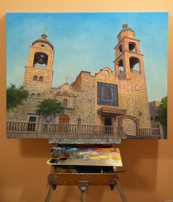 Church in San Jose de la Paz, Jalisco - commission artwork