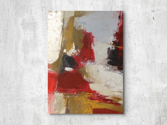 "Tango 2" Red gold brown abstract acrylic art