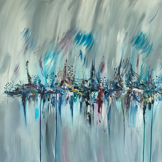 Paysage bleu artificiel