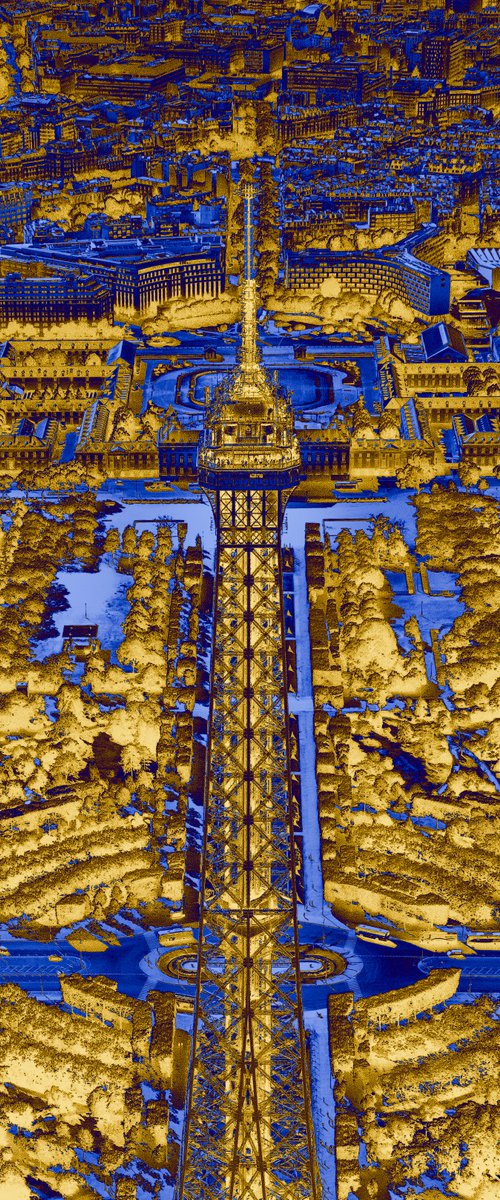 Golden Eiffel Tower Paris France 2016 by Robbert Frank Hagens