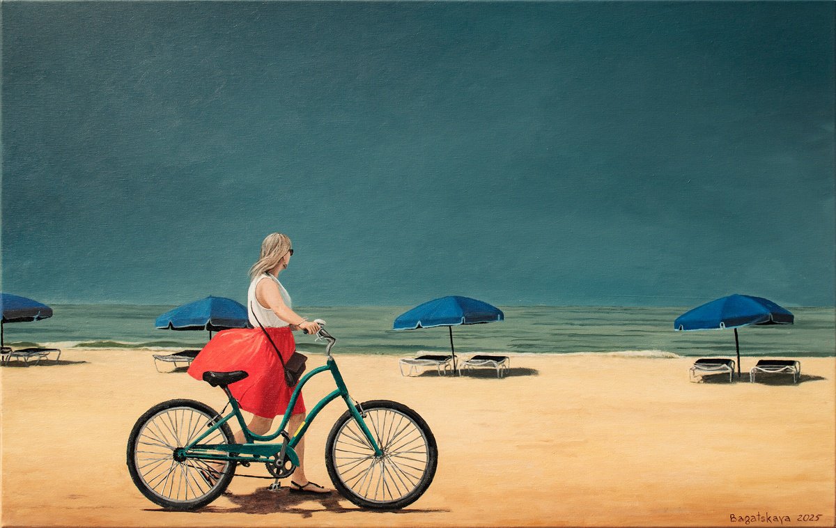 Photorealistic Portrait Acrylic Painting By Nataliya Bagatskaya, 37 X 24", My Forever Summer, Original Artwork