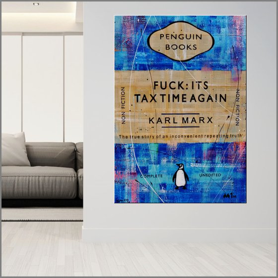 Taxing Times 140cm x 100cm Funny Tax Book Page Urban Pop Art