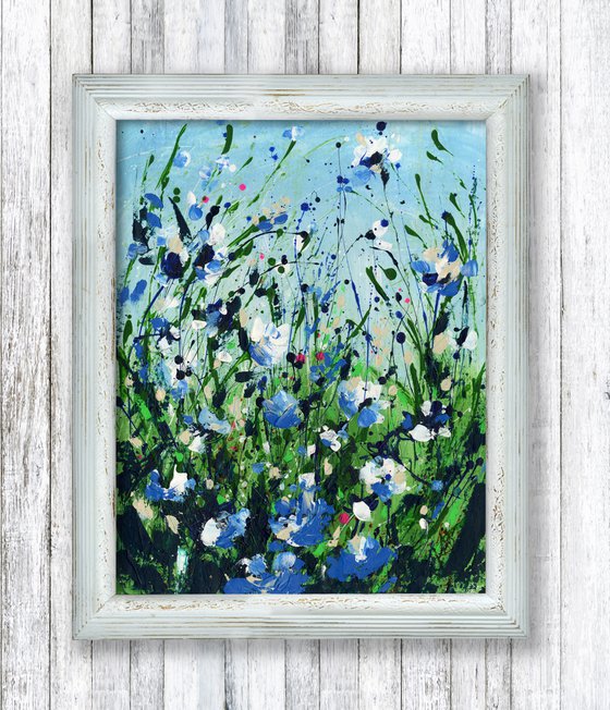 A Sweet Journey - Framed Textured Floral Painting by Kathy Morton Stanion