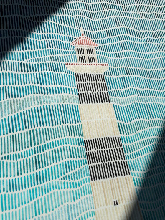 Lighthouse of Hope. Original style abstract watercolor illustration