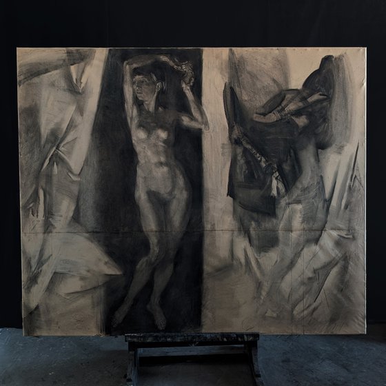 A woman in draperies