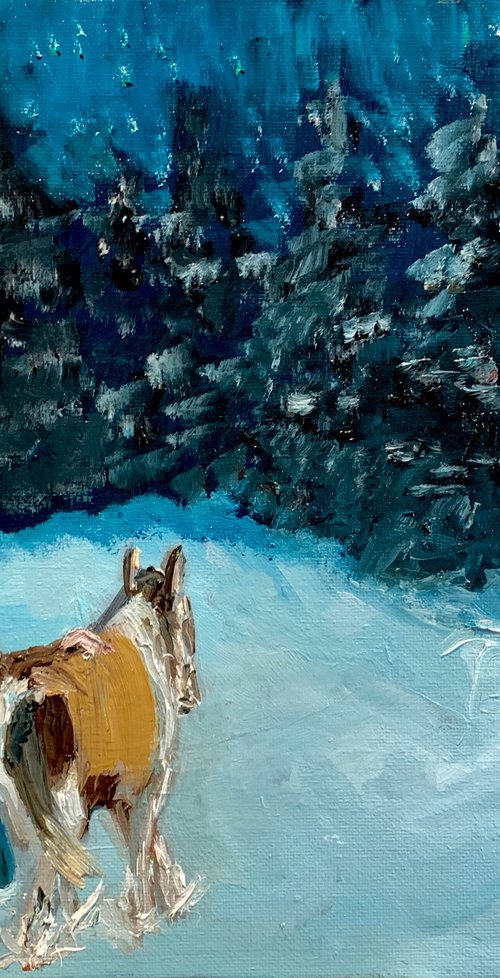 Warming His Horse On A Wint... by Ryan  Louder