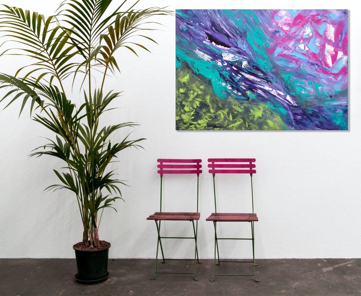 Abstract Landscape Acrylic Painting By Davide De Palma, 39 X 28, Unmistakable, Original Artwork