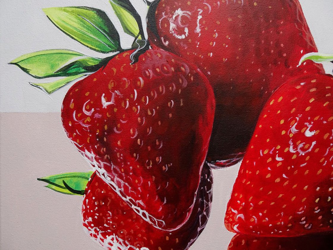 Strawberry Reflections Acrylic painting by Joseph Lynch | Artfinder