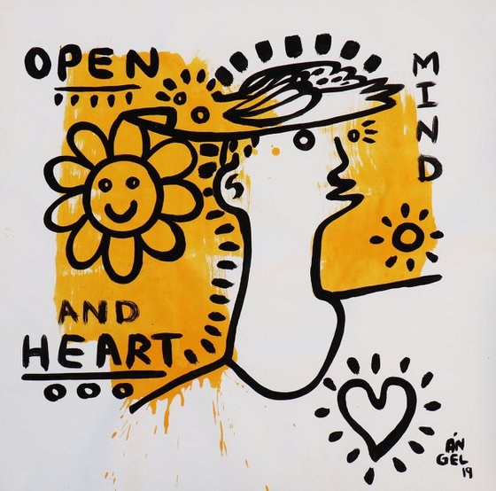 OPEN MIND AND HEART 52x53cm