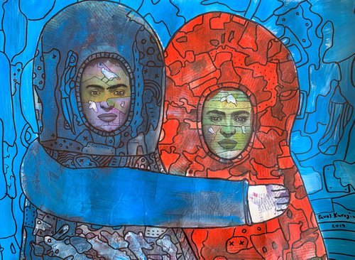 Blue Frida and Red Frida by Pavel Kuragin