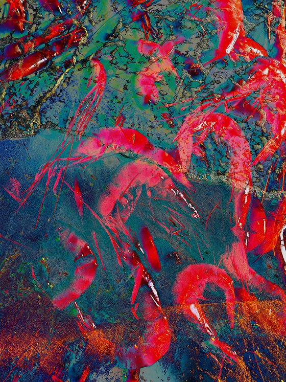 Photo Collage Red Shrimp