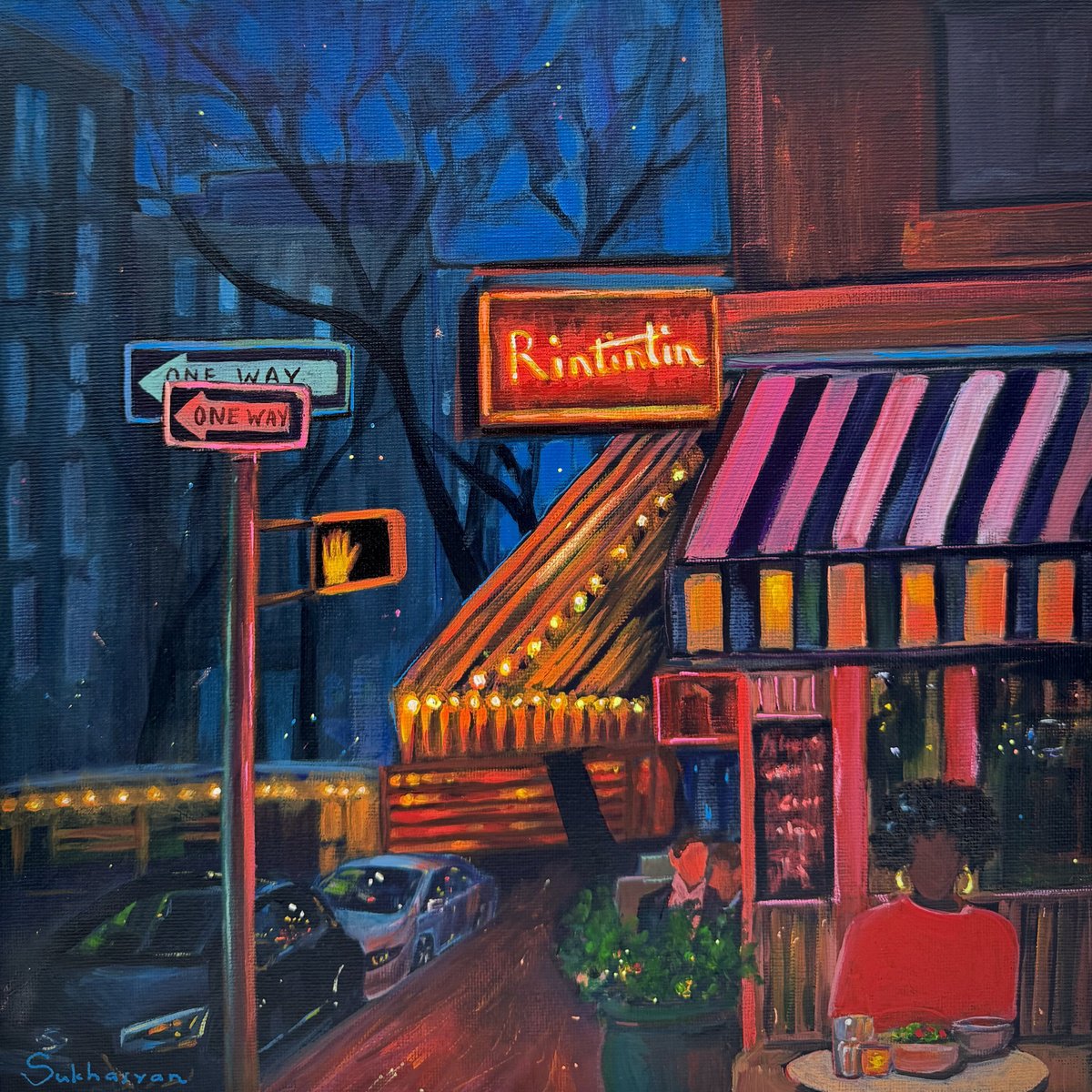 New York At Night By Victoria Sukhasyan, 12 X 12, Artwork For Sale On Artfinder