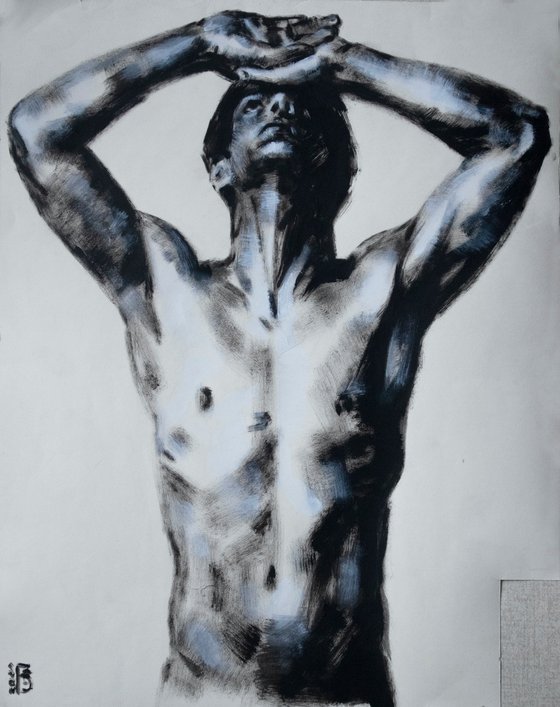 Nude male figure painting