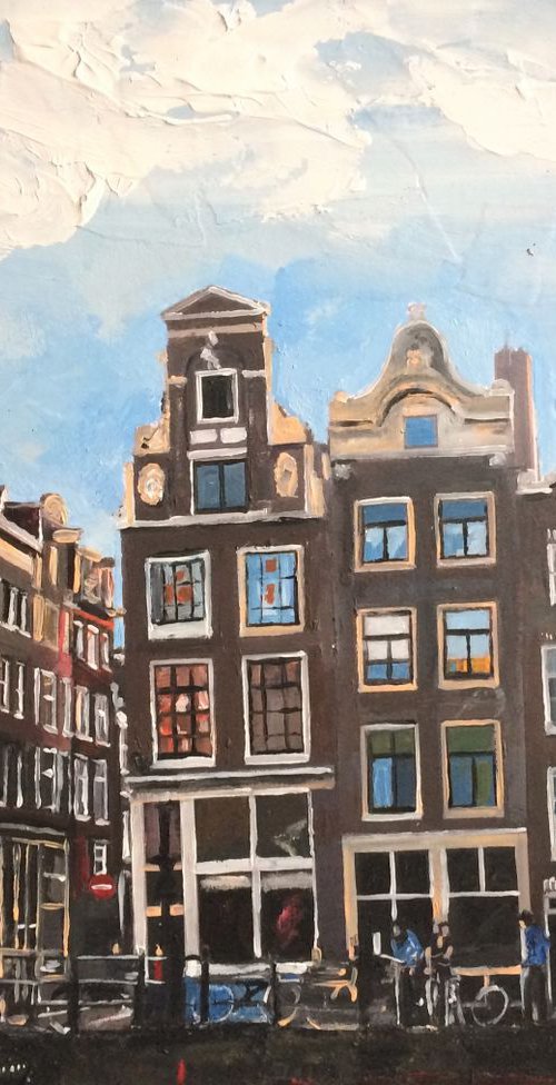 Amsterdam, Singel, Canalside Scene by Andrew  Reid Wildman