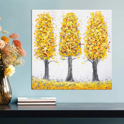 Joyous Yellow Trees by Amanda Dagg