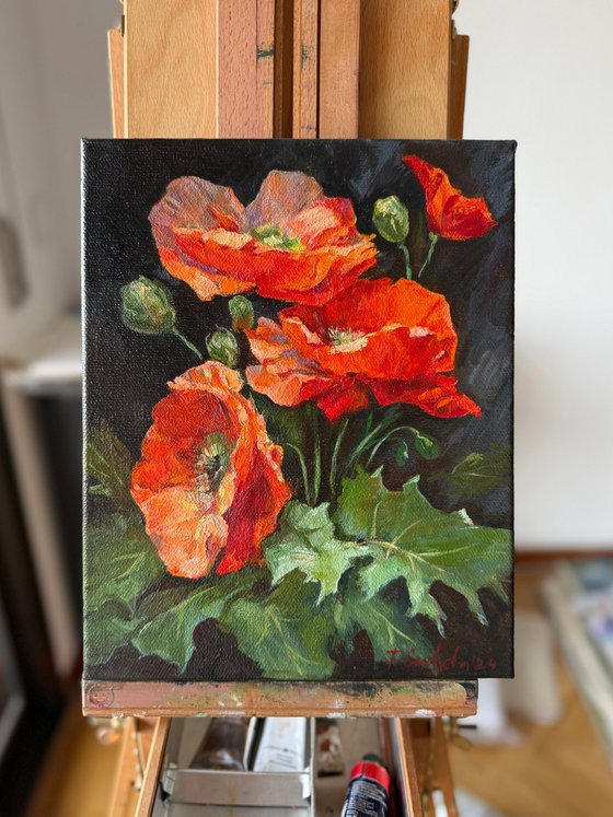 Poppies: Flame II (Left Panel)