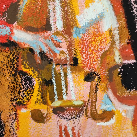 Bass Line — Oil Pastel Painting