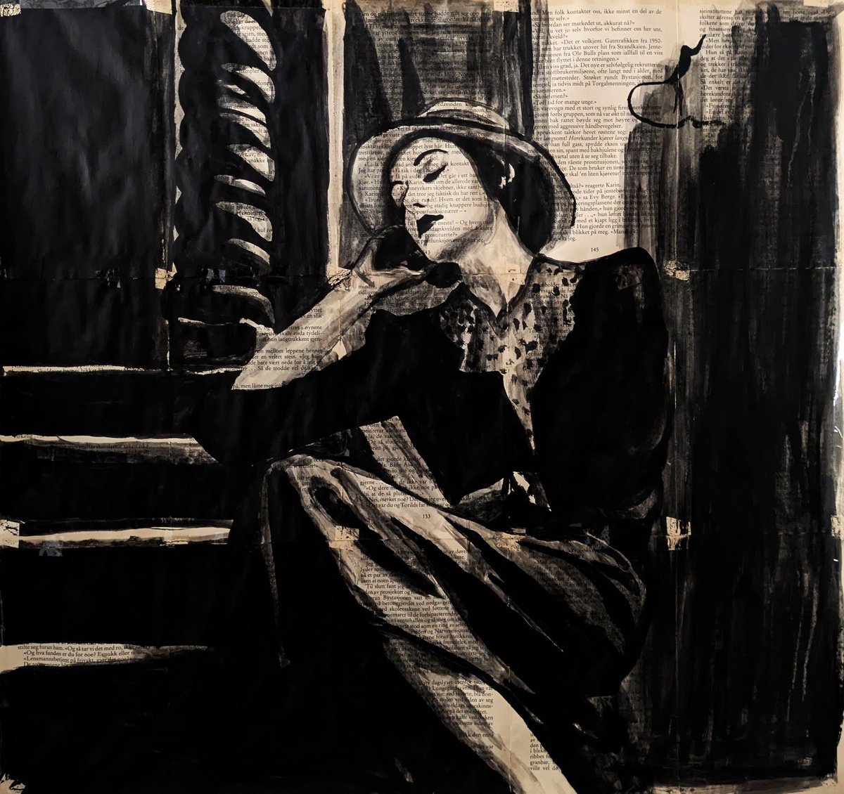 Urban And Pop Portrait Acrylic Painting By Valera Hrishanin, 24 X 24", Girl From Retro New York #3, Original Artwork