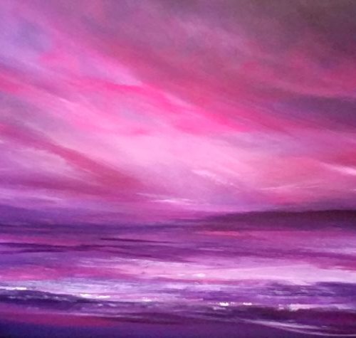 Heavenly Swell - Purple PANORAMIC Seascape by Mel Graham