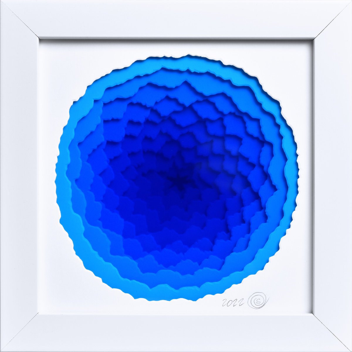 Organic Abstract Sculpture By Olga Skorokhod, 7 X 7", Underwater Vibrations, Original Artwork