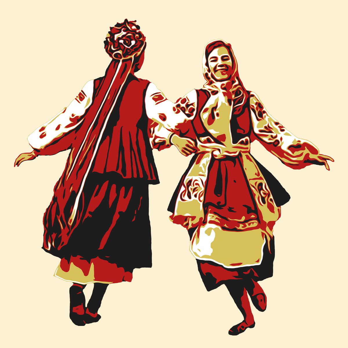 Folk dance_5 | 23,6x23,6 (60x60 cm) by Kosta Morr