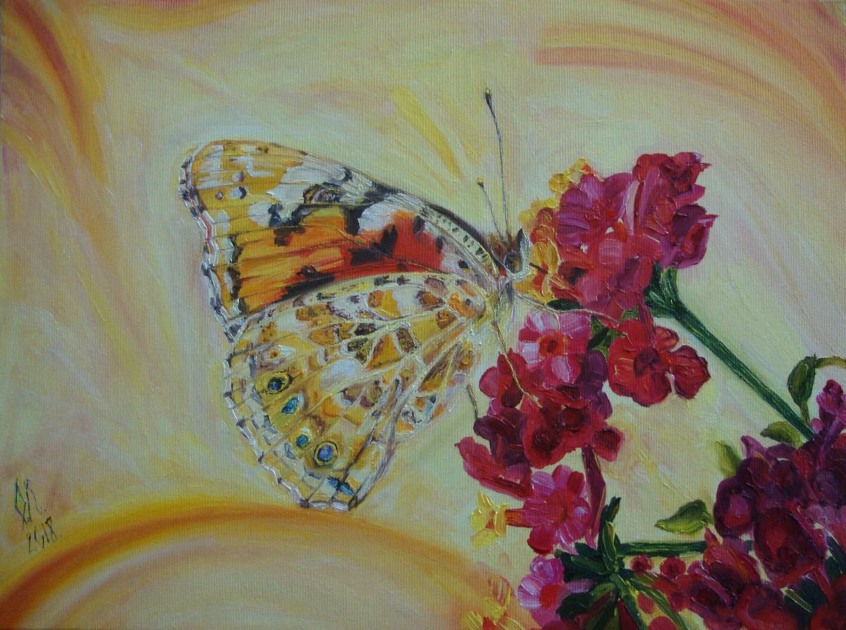 Photorealistic Animal Oil Painting By Olga Knezevic, 16 X 12", Cheerful Spring, Original Artwork