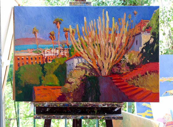 Cactus and Red Steps