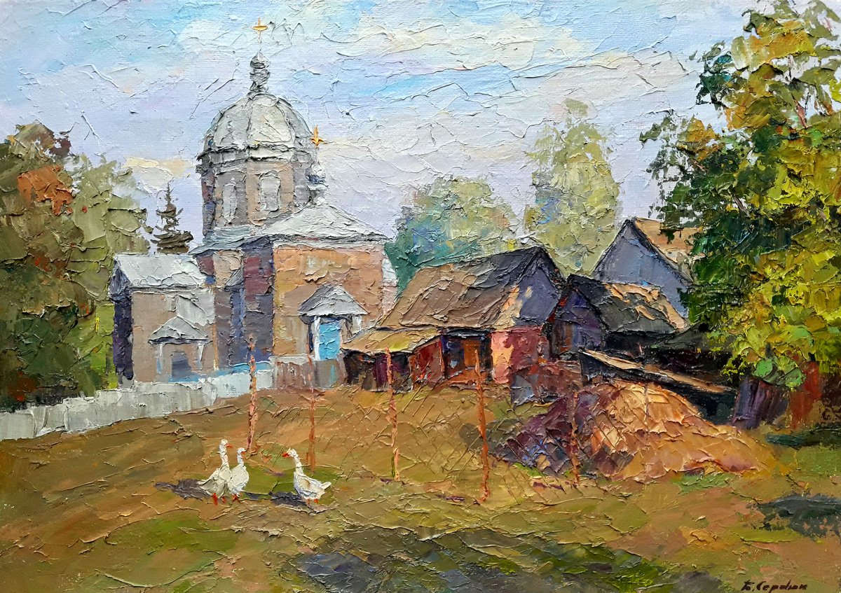 Oil painting Churchyard nSerb274 by Boris Serdyuk