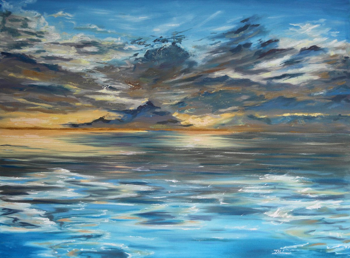 Impressionistic Landscape Oil Painting By Liza Illichmann, 31 X 24", Gratification, Original Artwork