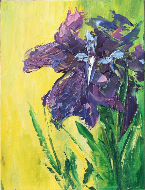 Iris / THE PICTURE IS MADE WITH A PALETTE KNIFE / ORIGINAL PAINTING