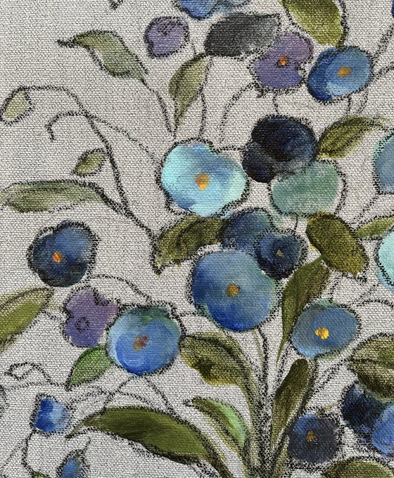 Blue Moody Floral