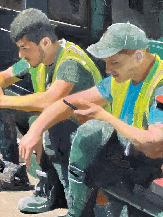 Guys Taking A Break In The Sun