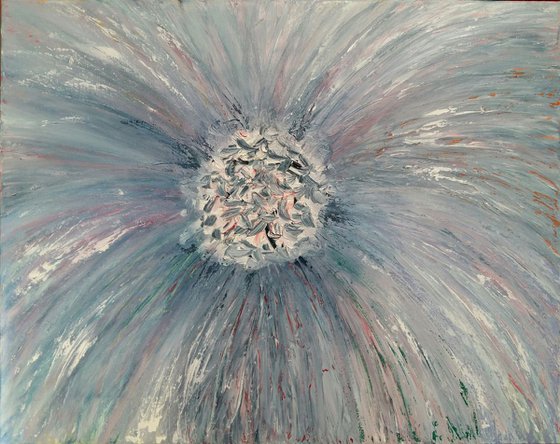 Abstract Magic flower, 50x40 cm, original artwork, FREE SHIPPING