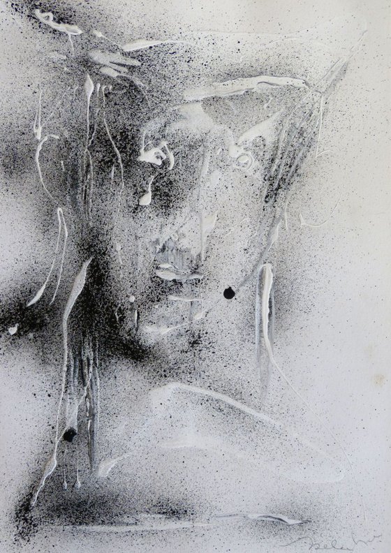 Portrait 18C28, mixed media 42x29 cm