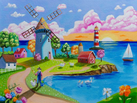 Sunset by the Windmill
