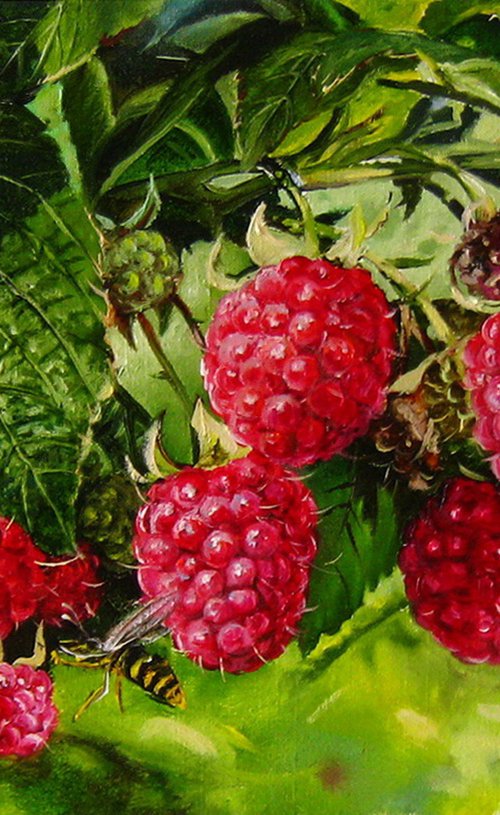 Summer Raspberries and Wasps by Natalia Shaykina
