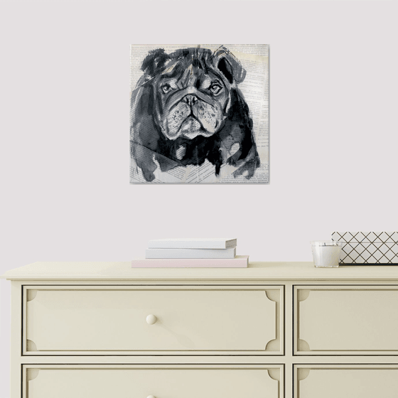 PORTRAIT OF BULLDOG II  /  ORIGINAL PAINTING