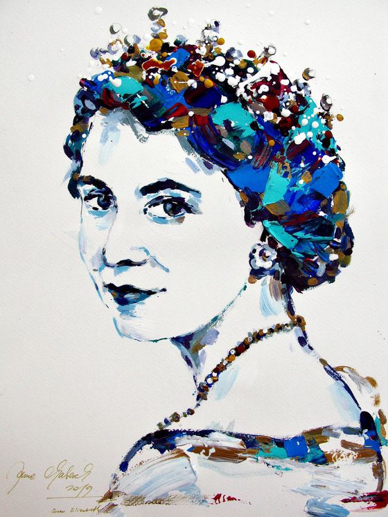 exspressive young queen Elizabeth II  A3