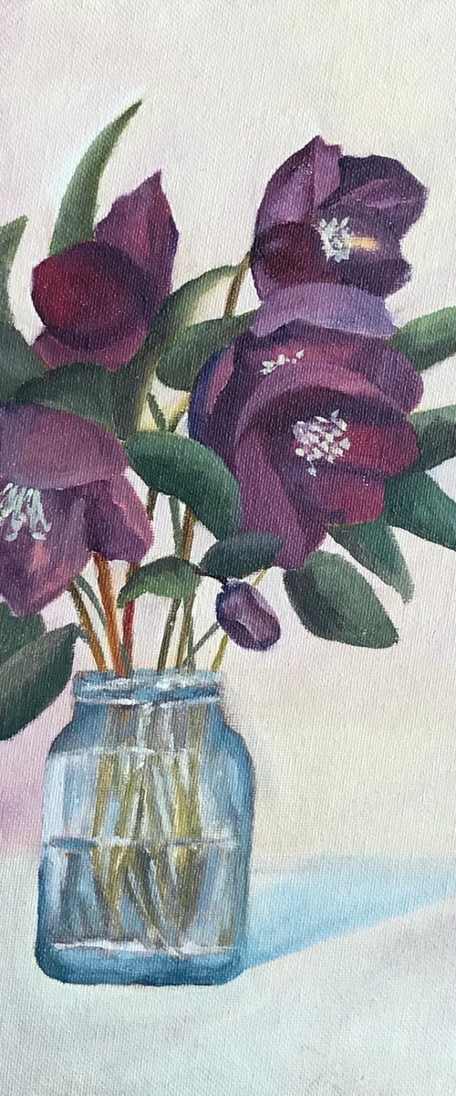 Hellebores in Oil by JANE  DENTON