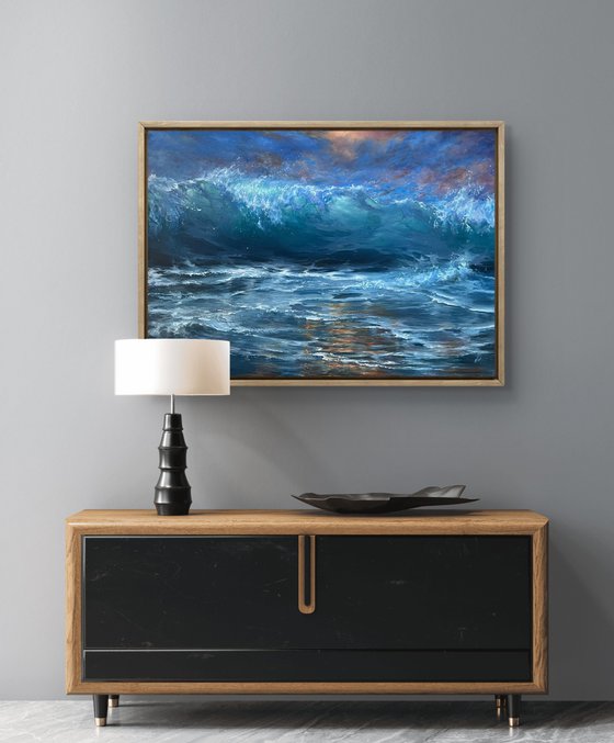 Stormy Evening - breaking wave