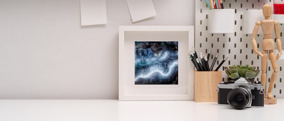 Black galaxy and Milky Way - original skyscape painting