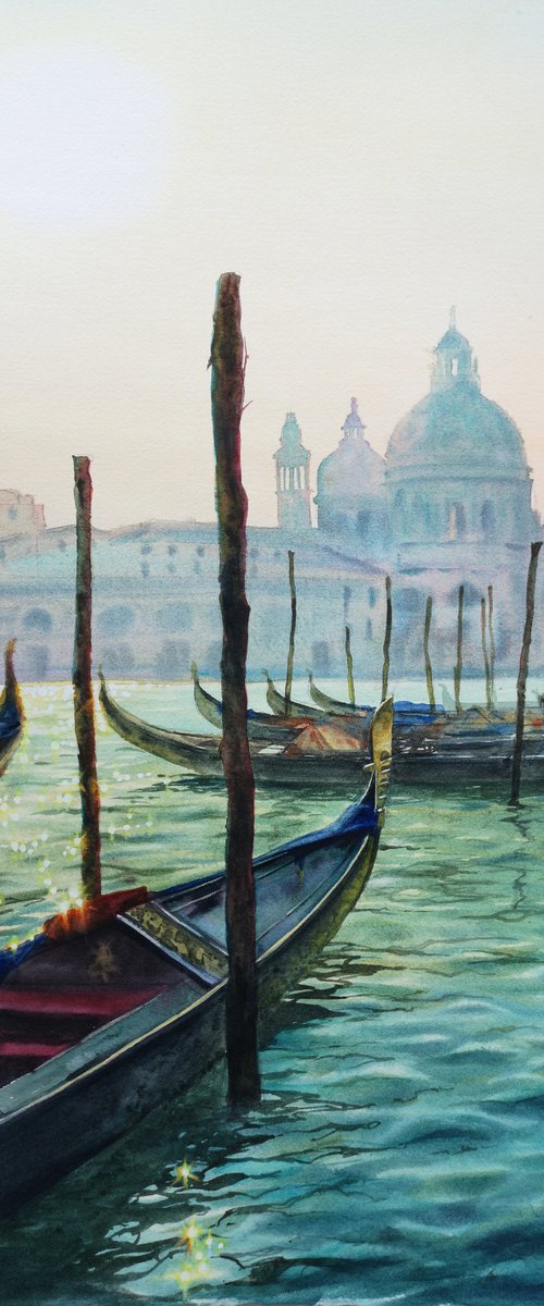 Canal Grande Venice Italy - Go by Olga Beliaeva Watercolour